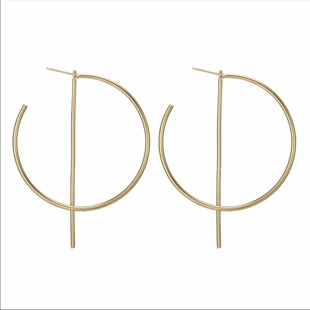 • Ally • Gold or Silver Pendant Hoops - Picture 4 of 5